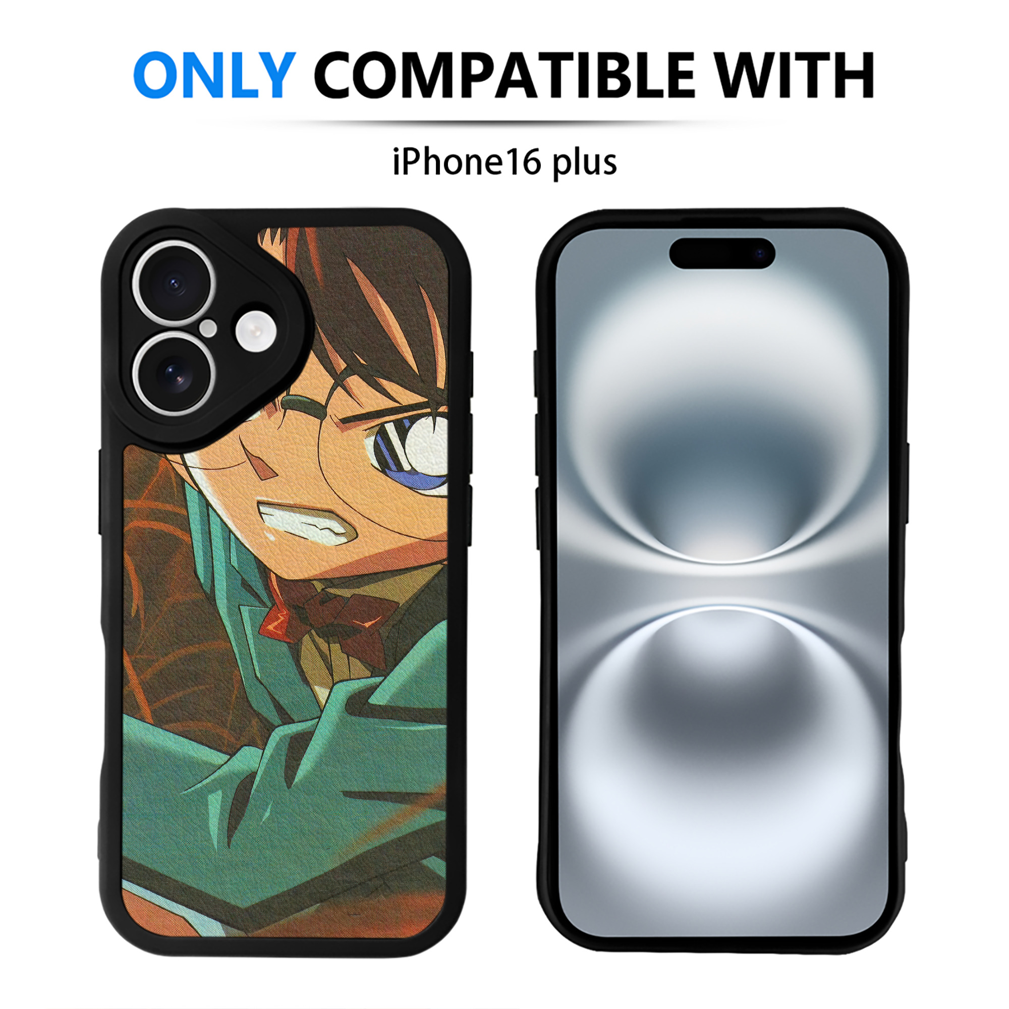 （画像用） 名探偵コナン Detective Conan 【iPhone 16シリーズ対応】シリコンスマホケース（レザー調） 材質：シリコン